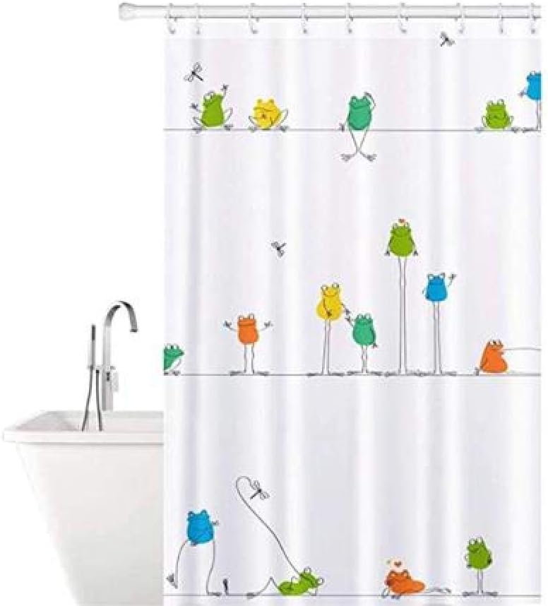 Funny Frog Shower Curtain Heavy Duty Waterproof Fabric Bathroom Liner