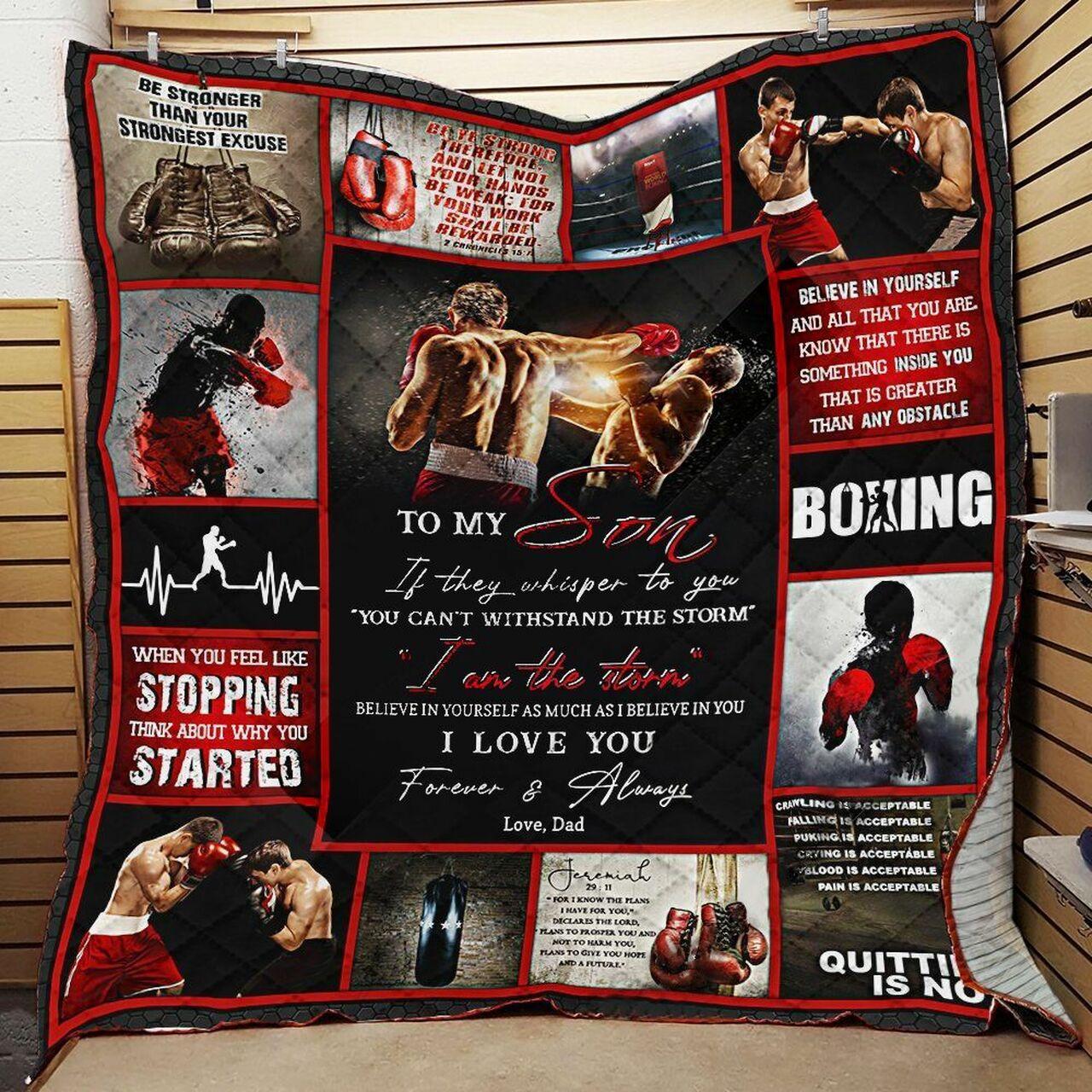 onalized Boxing To on From Dad If They per To You Quilt Blanket Greattomized G For Birthday C Thgiving