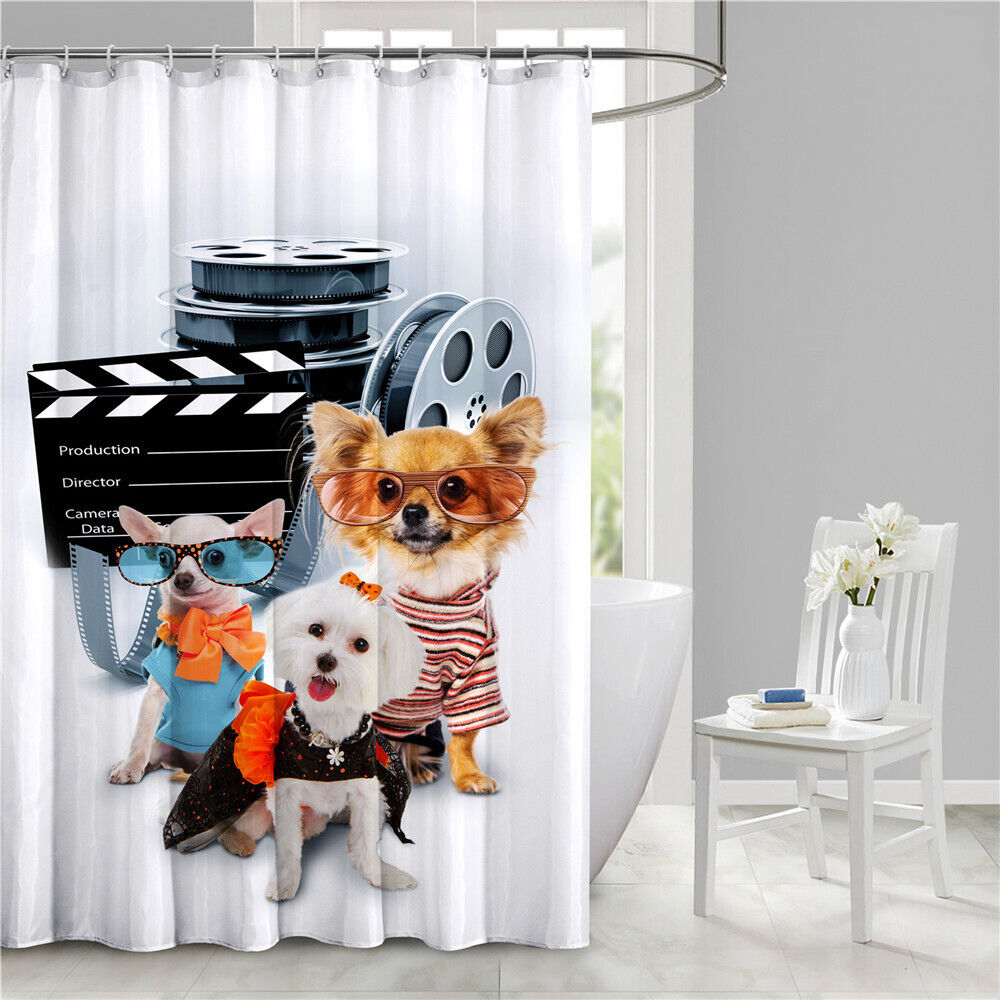 Film Fanatic 3D Pet Dog Film Roll Animal Print Shower Curtain For Bathroom Supplies