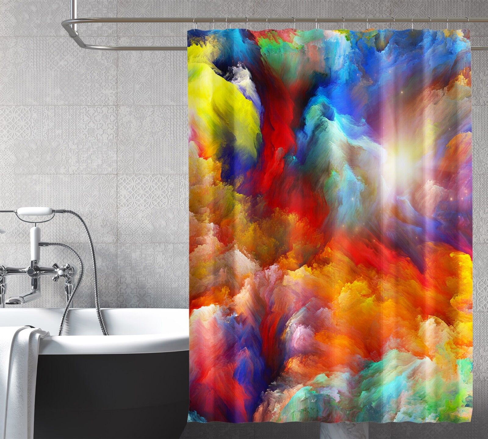 Rise And Shine Sun Shower Curtain Waterproof For Bathroom Decor