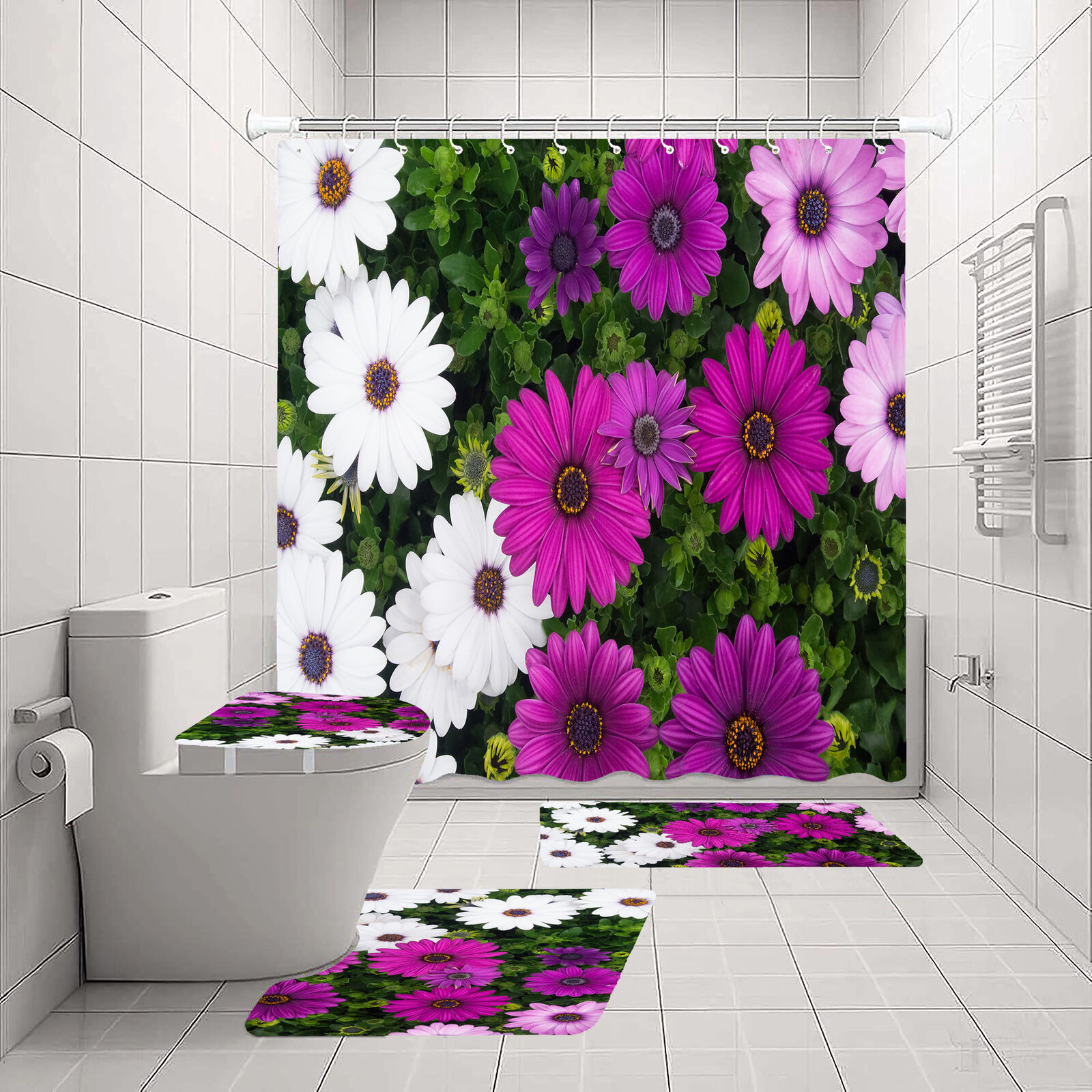 Flower Buds Garden Print Shower Curtain For A Cheerful And Natural Bathroom