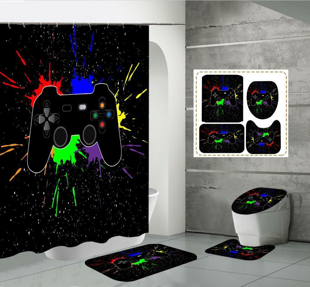 Gaming In 3D Gamepad Game Controller Gamer Shower Curtain For Bathroom Decor