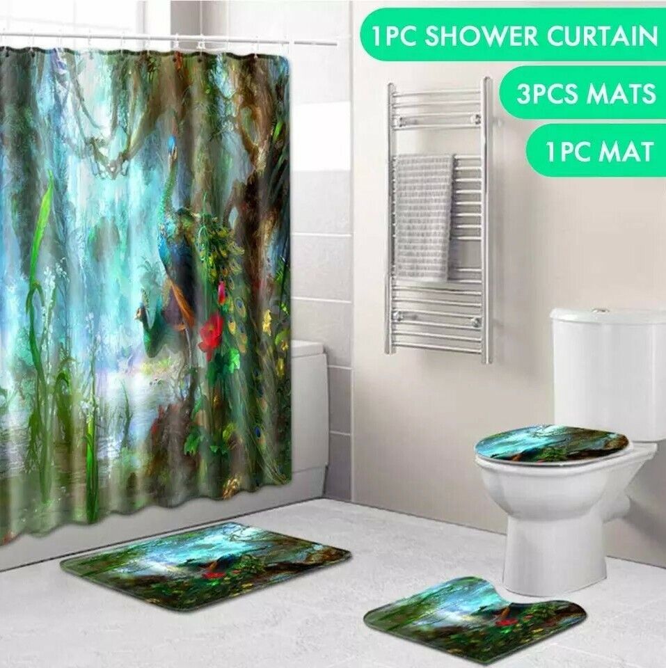 Peacock Shower Curtain For Exotic Bathroom Decor