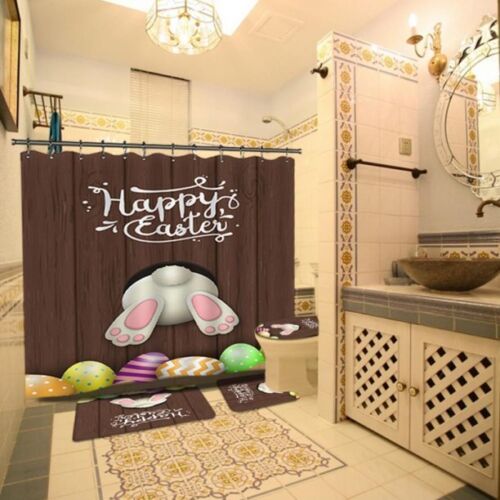Happy Easter Bunny Shower Curtain For A Festive Bathroom Decor