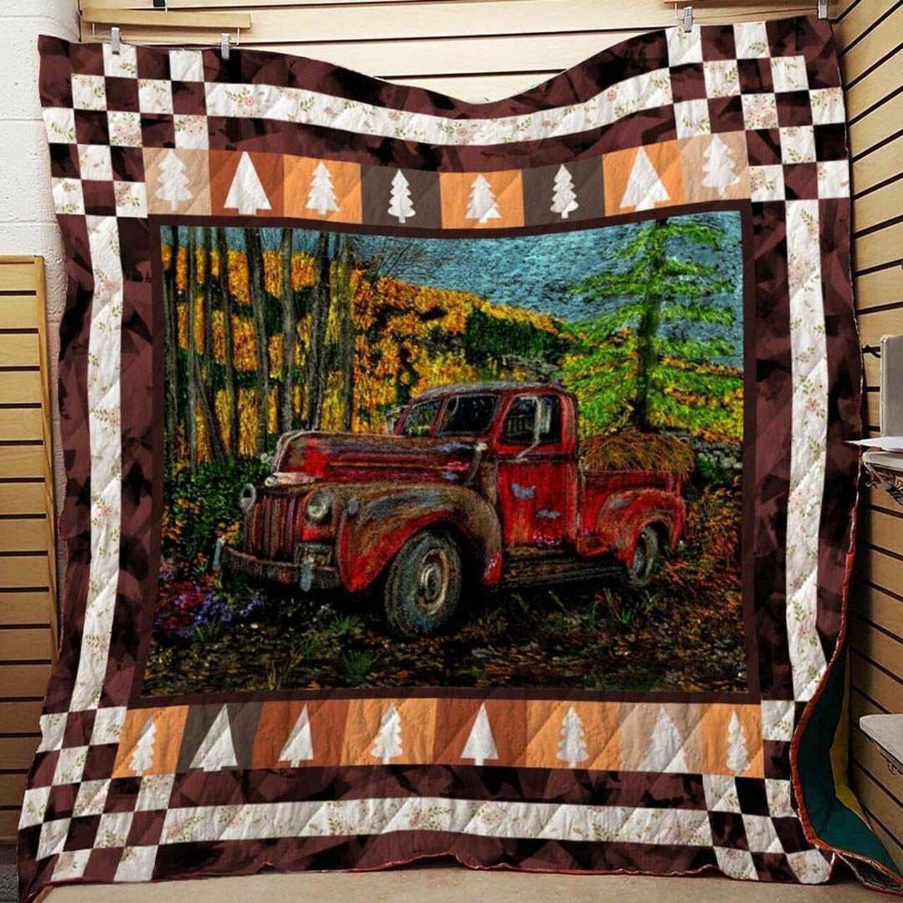 Red Truck Cla31100192Q Quilt Blanket