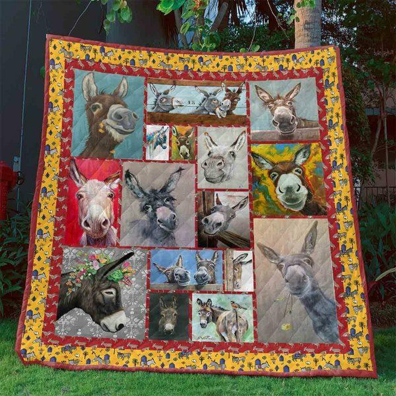 Donkey Portr Quilt Blanket Ht10 Quilt