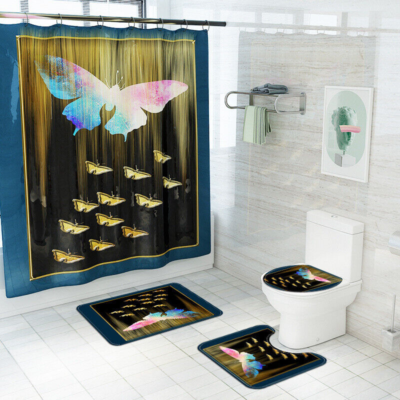Butterfly Waterproof Mildew-Proof Shower Curtain Bathroom Decor