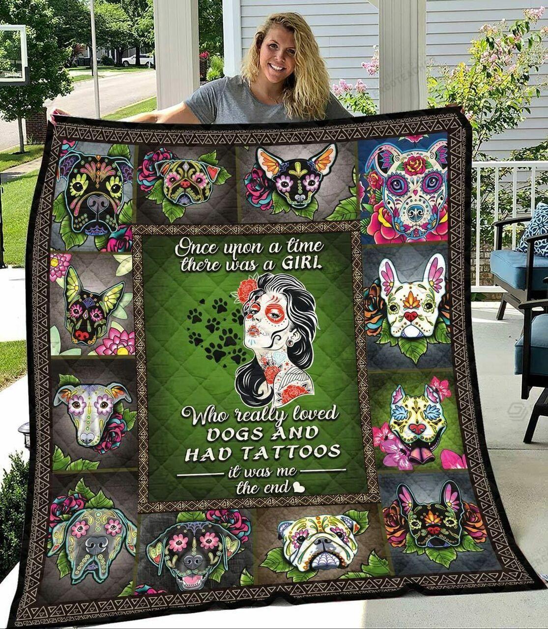 There A Girl Who Really Loved And Had Tat Quilt Blanket Greattomized Blanket G For Birthday C Thgiving