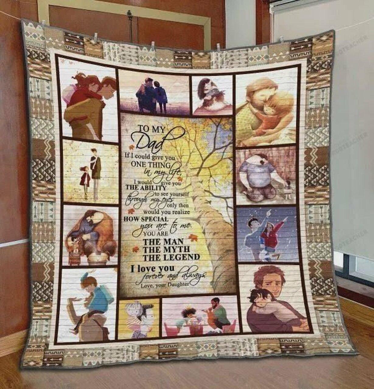 onalized Family To My Dad From Daughter If I Could Give You One Thing Quilt Blanket Greattomized G For Birthday C Thgiving Fat Day