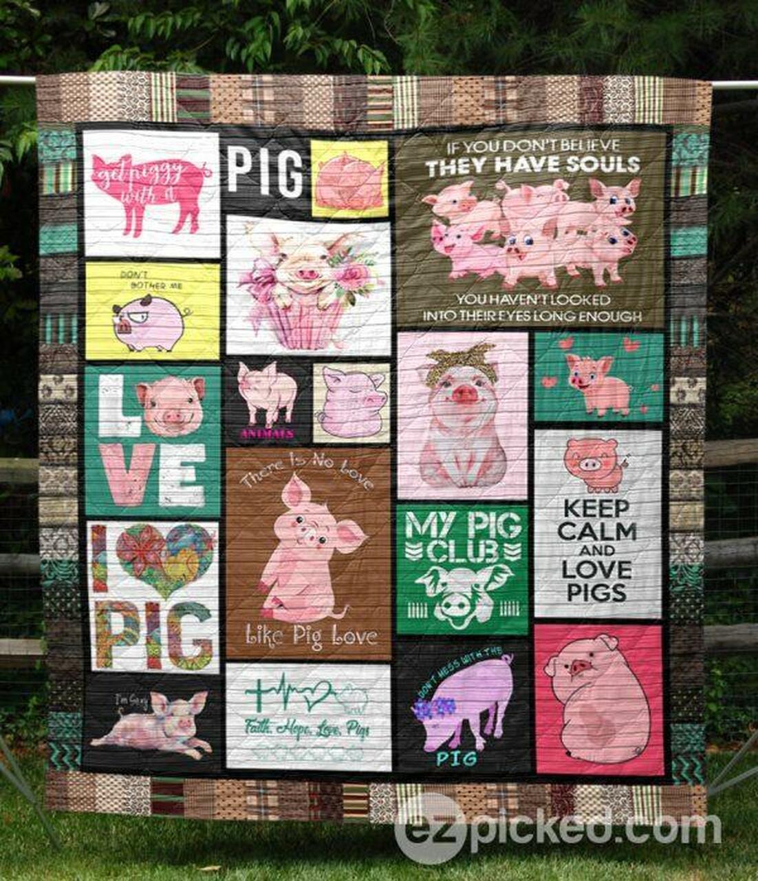 Ther No Love Like Pig Love Quilt Blanket Tm99 Quilt