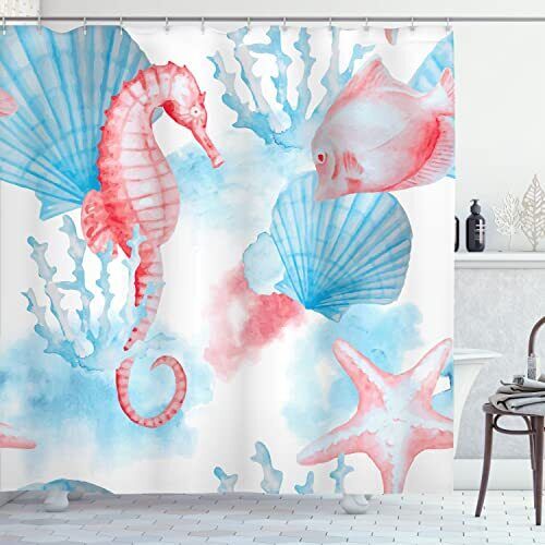 Nautical Sea Life Shower Curtain Bathroom Decor