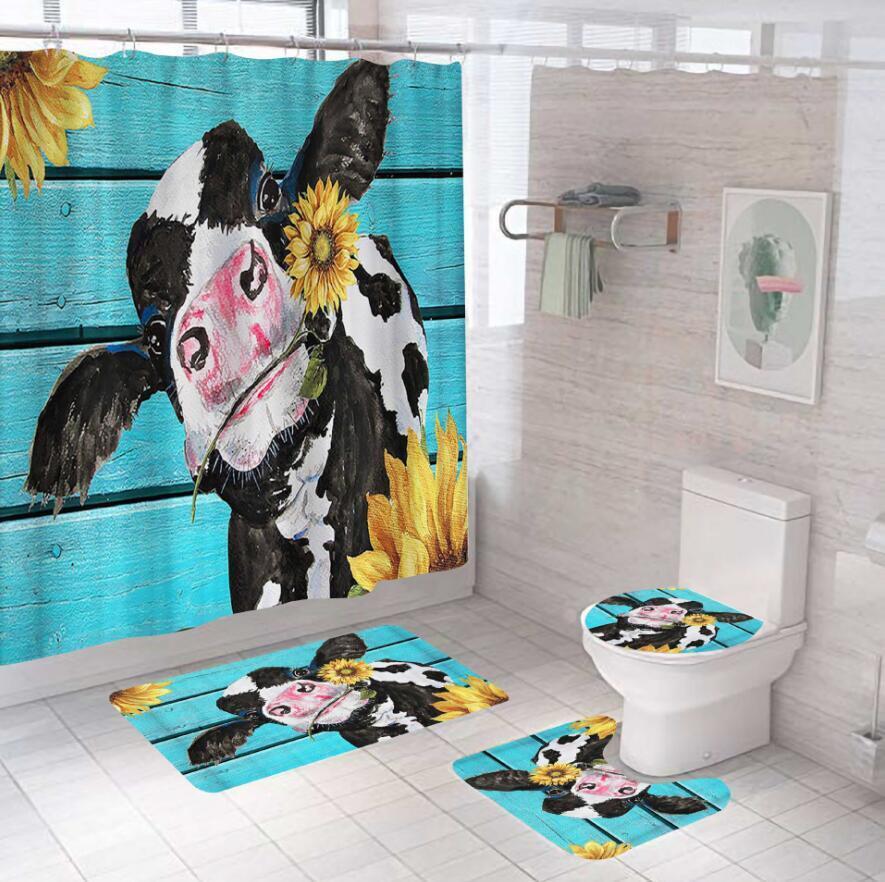 Cow Shower Curtain For A Farmhouse Bathroom Decor
