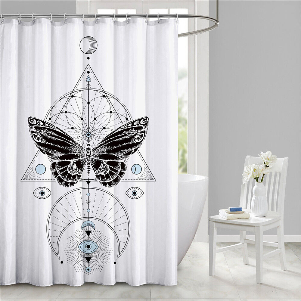 Dreamcatcher Butterfly Print Shower Curtain Bathroom Supplies For A Bohemian Bathroom Decor