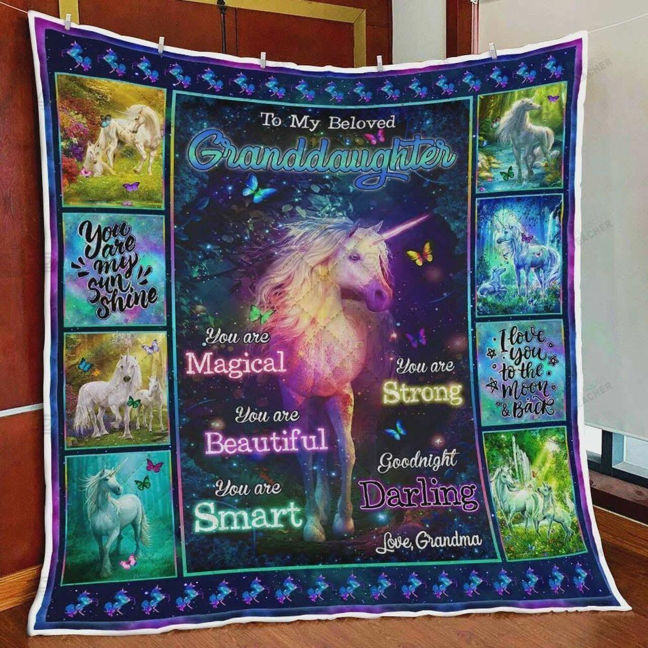 onalized Unicorn To My Granddaughter From Grandma You Are Magical Quilt Blanket Greattomized G For Birthday C Thgiving