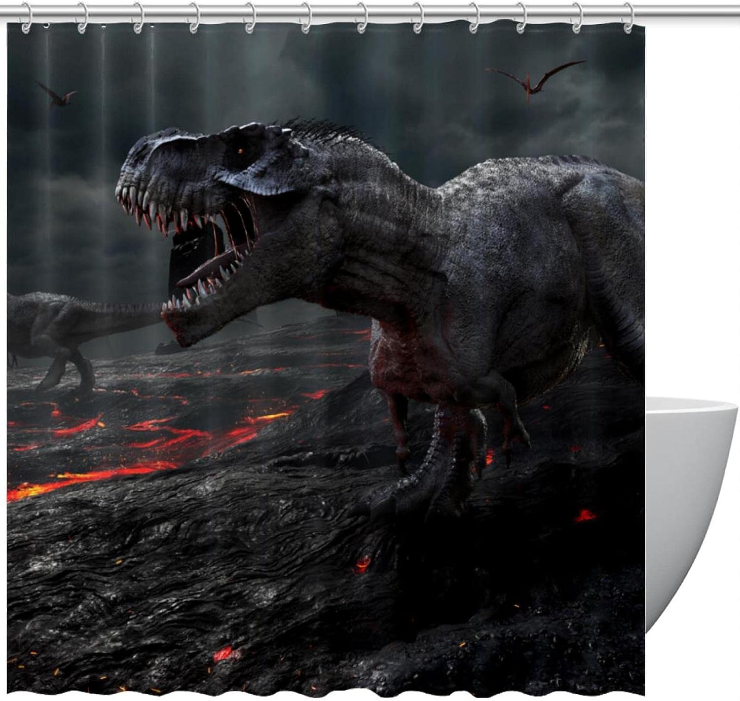 Dinosaurs Shower Curtain Waterproof Washable Bath Curtains Bathroom Curtain For A Fun Kids Bathroom