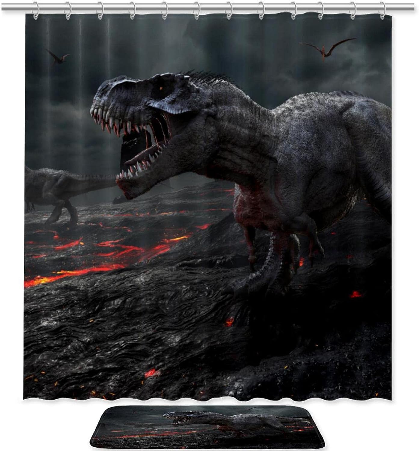 Dinosaurs Waterproof Shower Curtain Bathroom Curtain For A Playful Kids Bathroom
