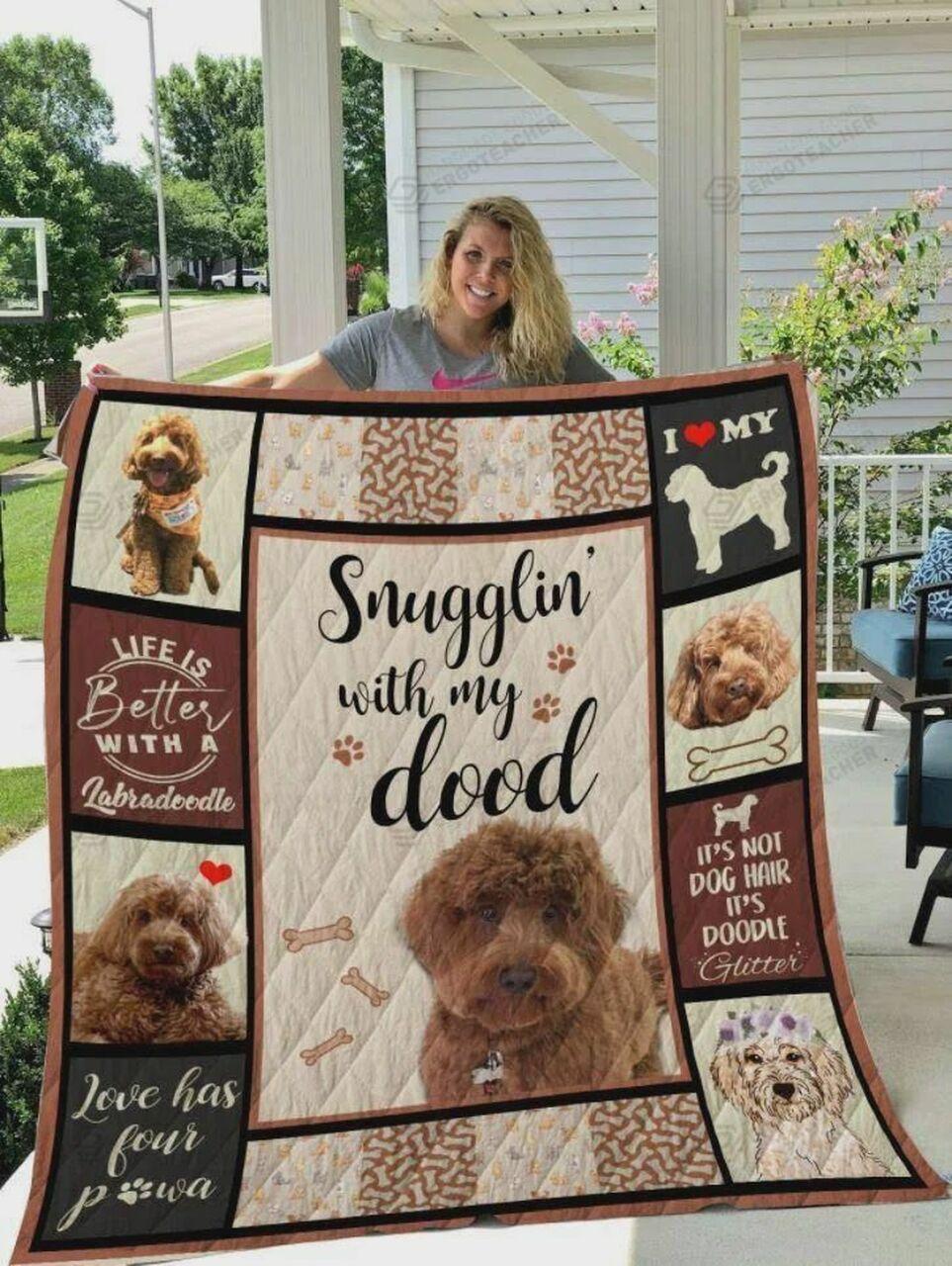 Snuggling With My Dood Quilt Blanket Greattomized Blanket G For Birthday C Thgiving