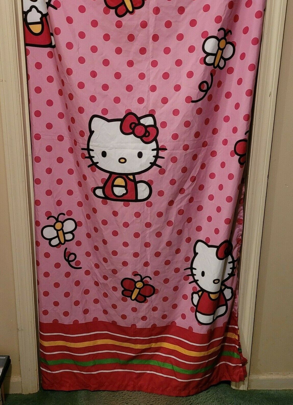 Hello Kitty Fabric Shower Curtain Bathroom Decor