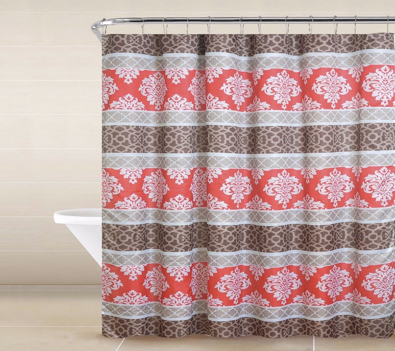 Geometric Design Fabric Shower Curtain Bathroom Decor