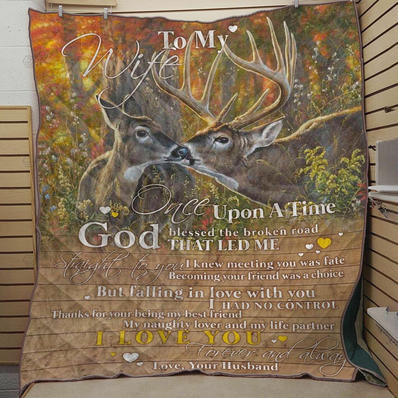 onalized Deer To My Wife Quilt Blanket Fromband I Love You Forever And Al Greattomized Blanket G For Birthday C Thgiving