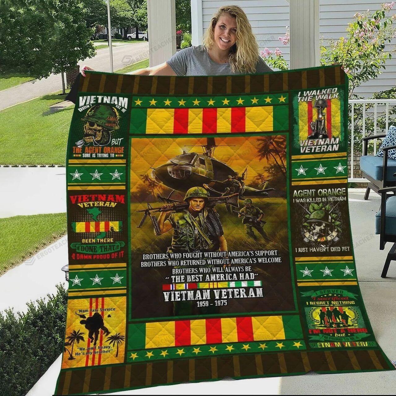 onalized Veteran To My Brother Frister Quilt Blanket Greattomized Blanket G For Birthday C Thgiving