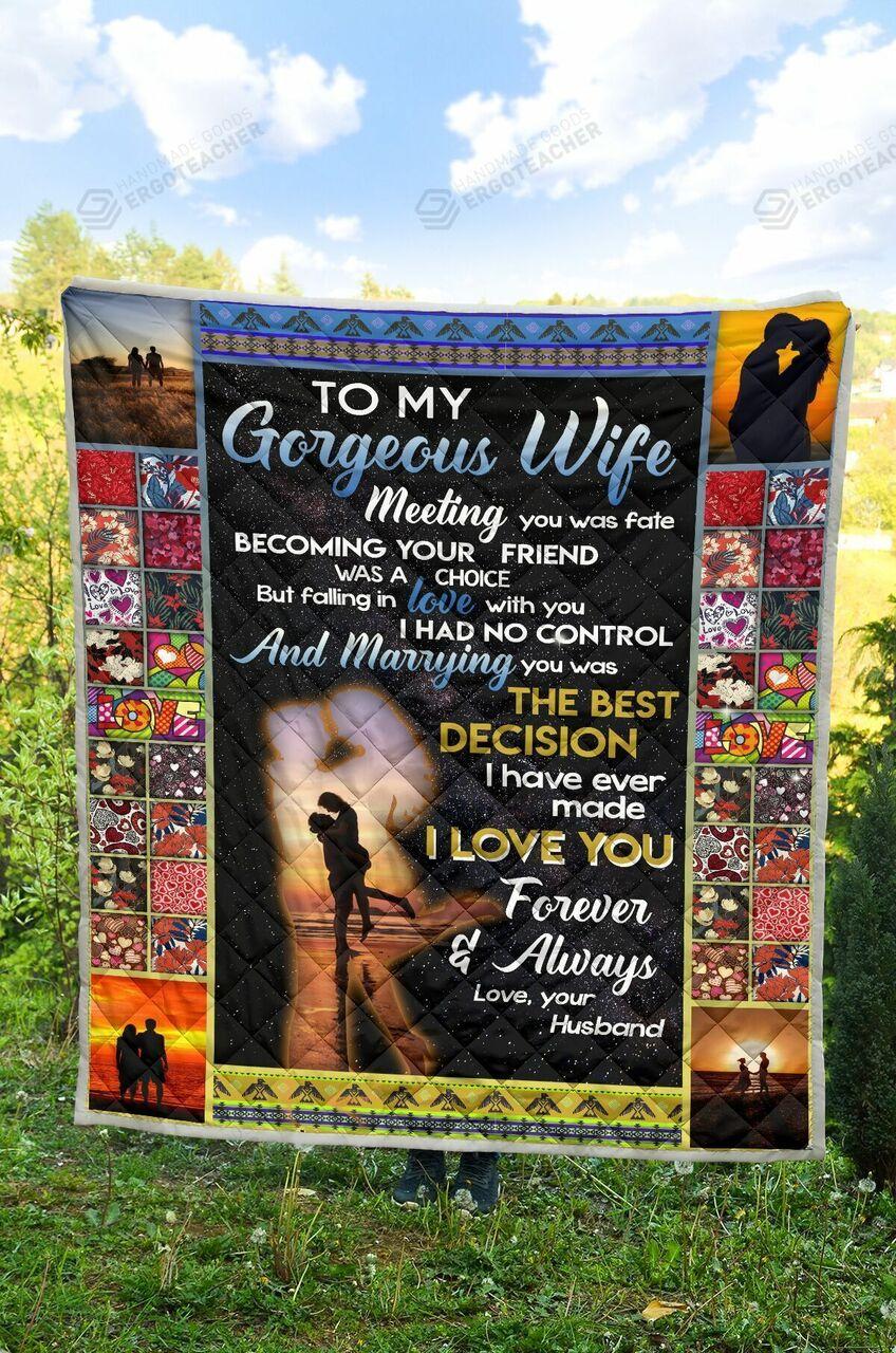 onalized To My Gorg Wife Quilt Blanket Fromband I Love You Forever And Al Greattomized Blanket G For Birthday C Thgiving