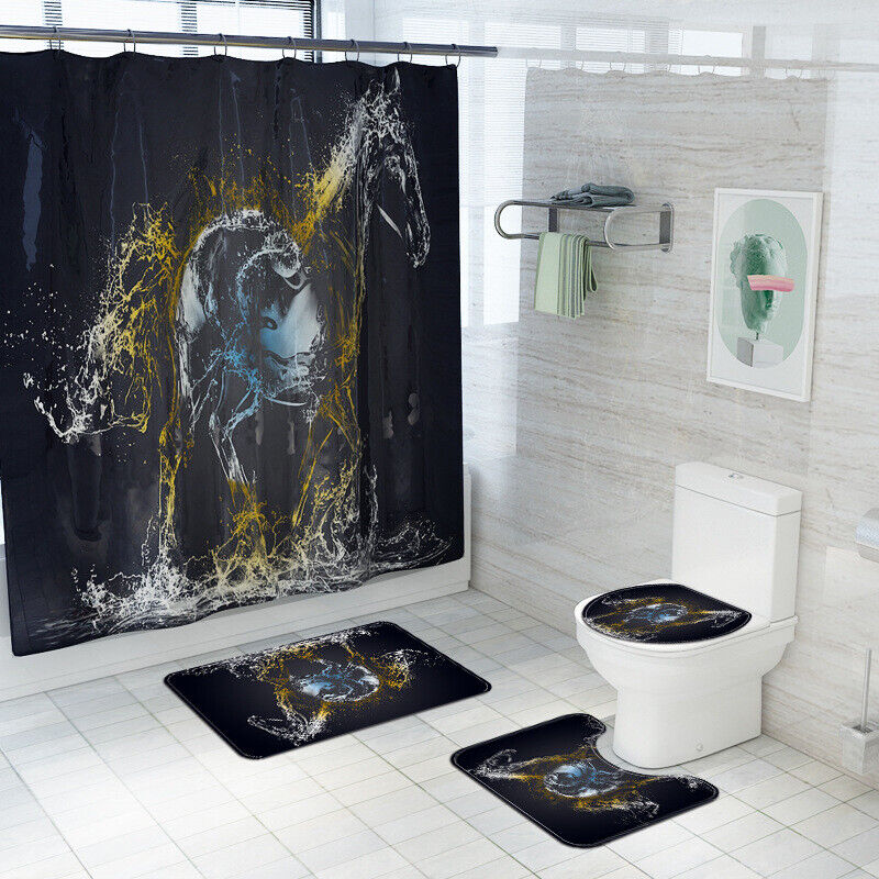 3D Steed Horse Animals Bathroom Shower Curtain Decor