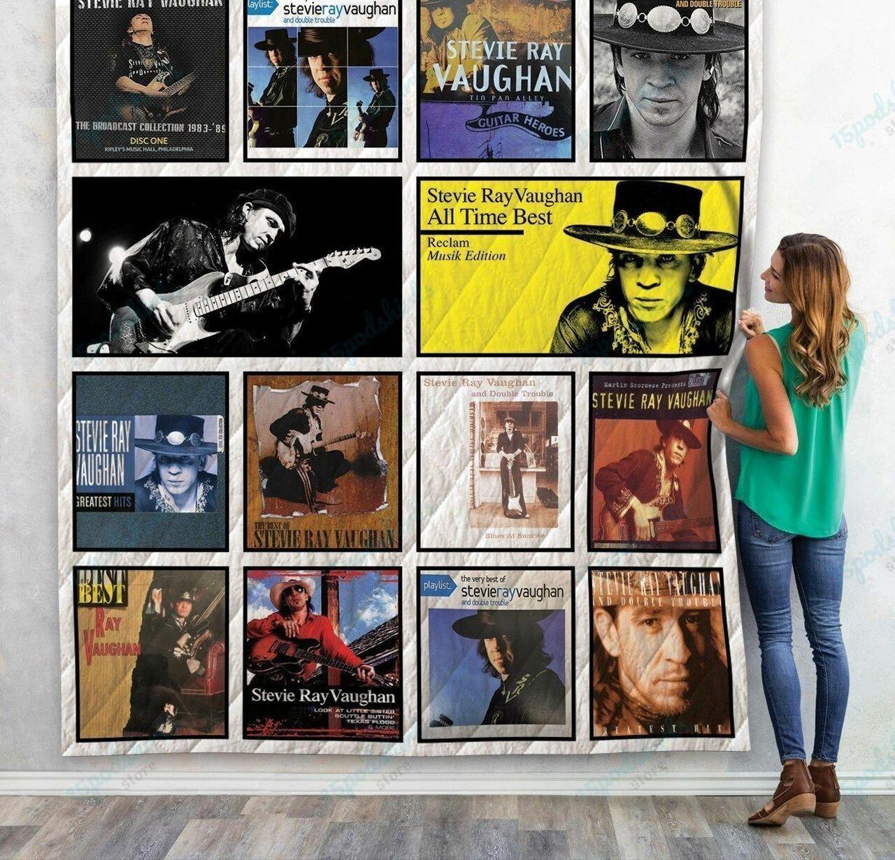 Stevie Ray Vaughan Compilat Al Quilt Blanket 02