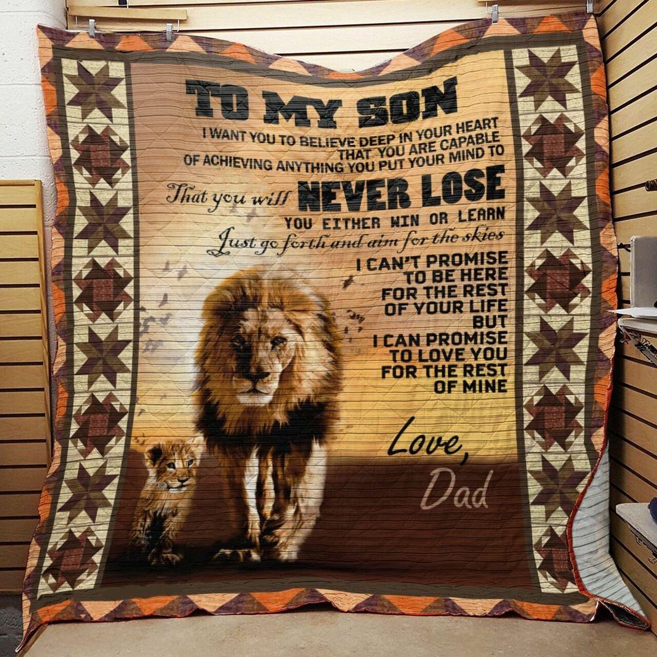 onalized Lion To on From Dad I Want You To Believe Quilt Blanket Greattomized G For Birthday C Thgiving