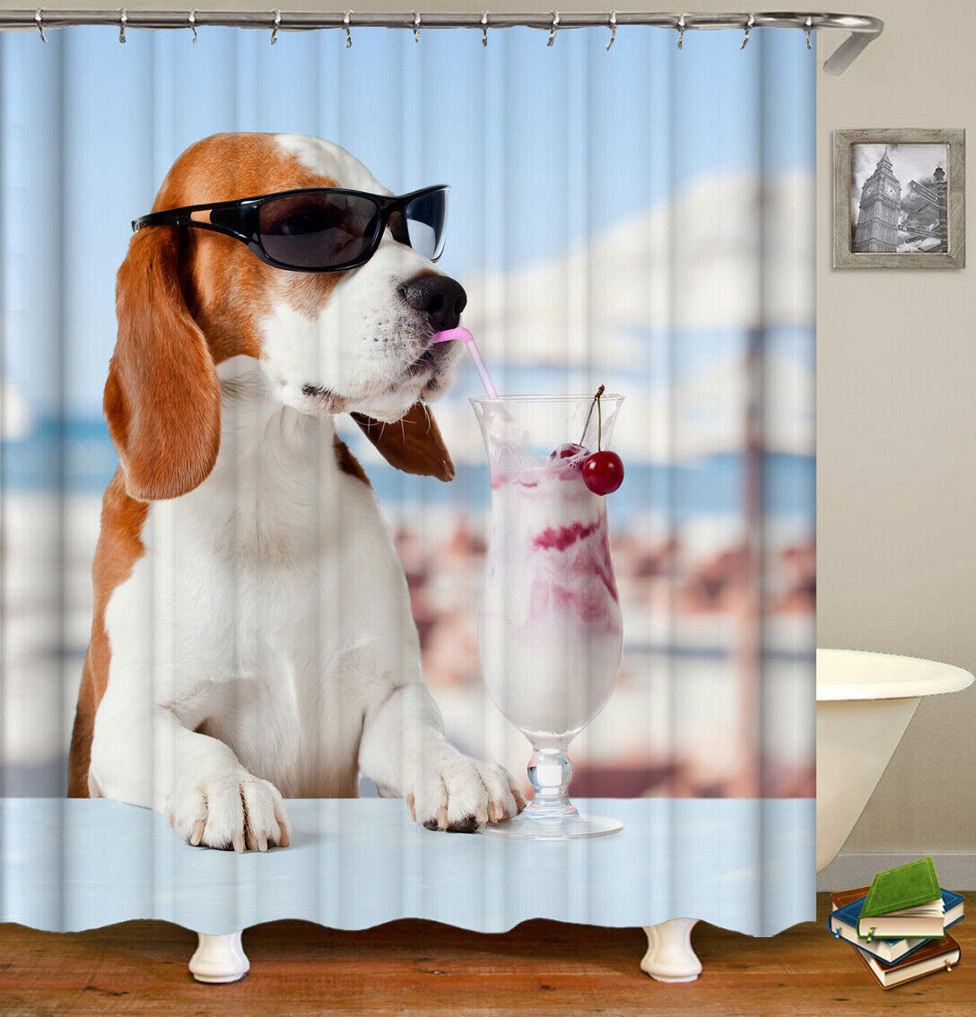 Canine Cuteness 3D Pet Puppy Dog Animals Bathroom Shower Curtain Waterproof For Bathroom Decor