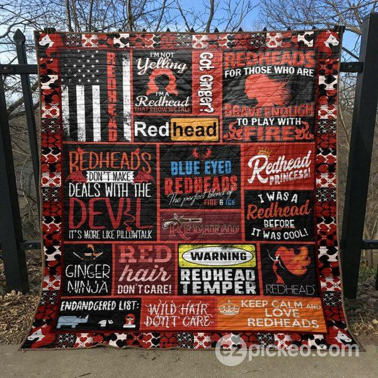 Red Hair Dont Care Quilt Blanket Tm99 Quilt