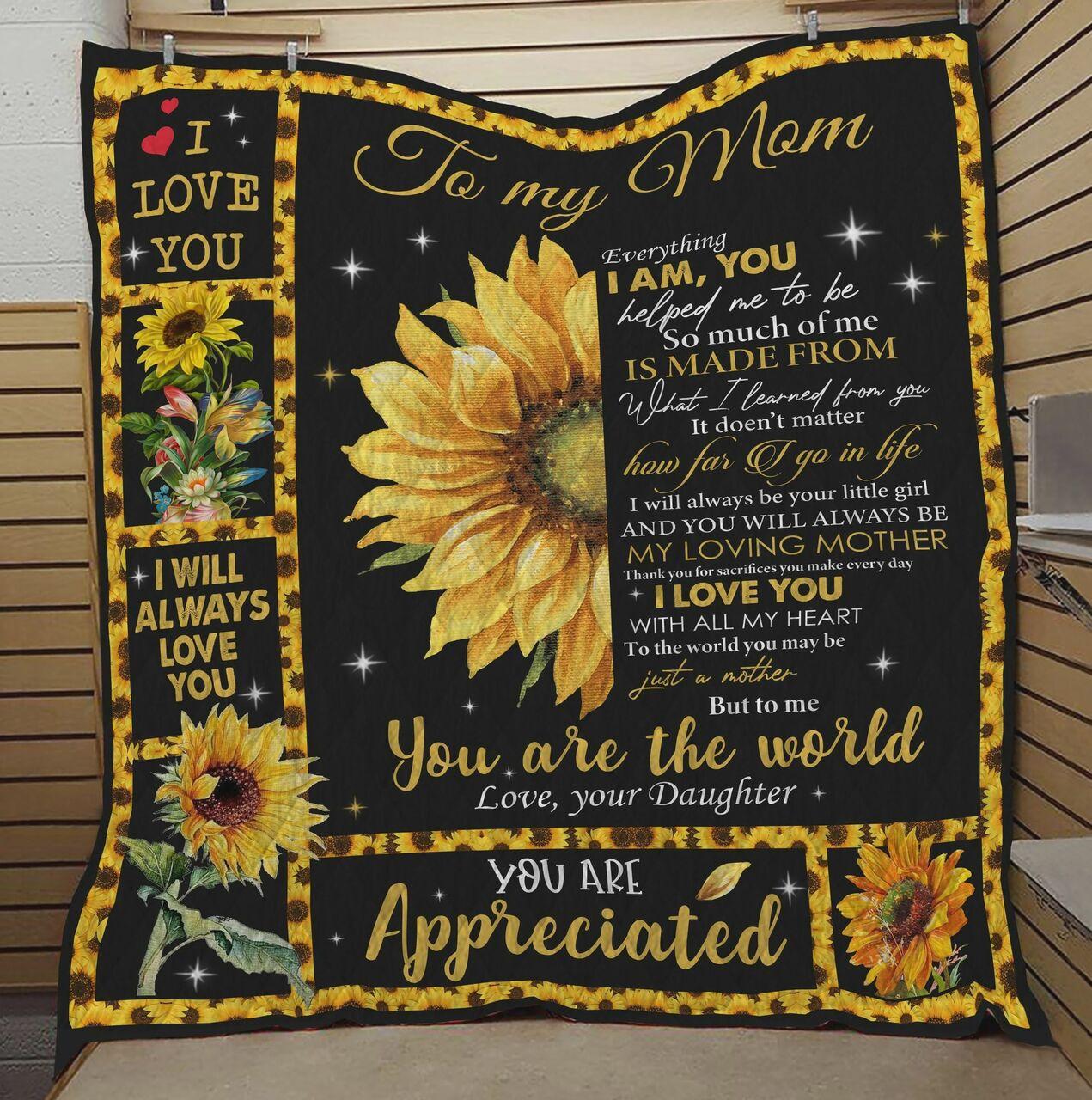 onalizunflower To My Mom Quilt Blanket From Daughter I Will Al Love You Greattomized Blanket G For Birthday C Thgiving Mot Day