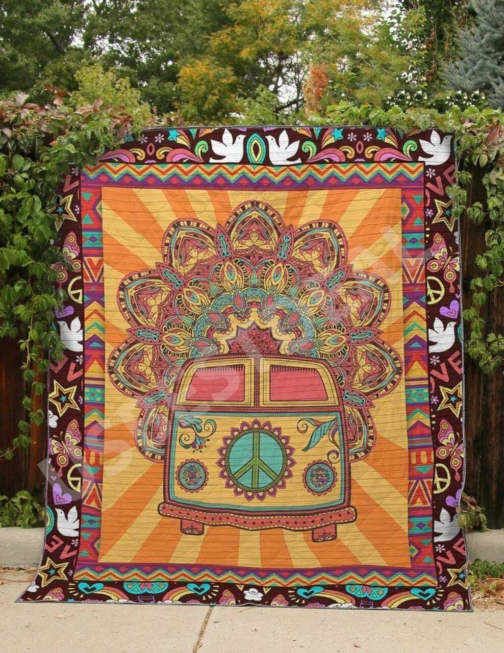 Hippie Lovely Hippie Van Cla31100059Q Quilt Blanket