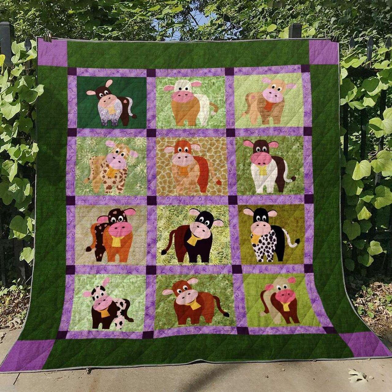 Cow Hn140603 Quilt Blanket