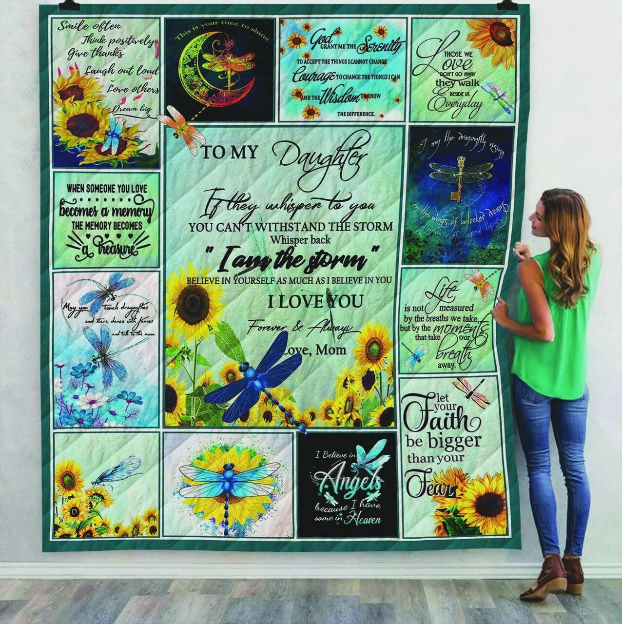 onalized Dragonfly To My Daughter From Mom If They per To You Quilt Blanket Greattomized G For Birthday C Thgiving