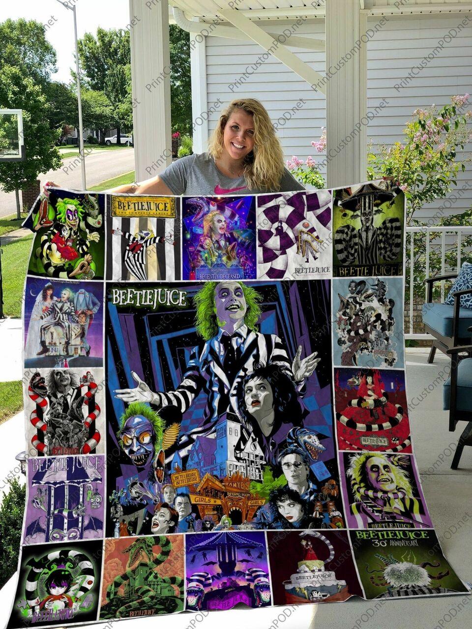 H Beetlejuice Quilt Blanket