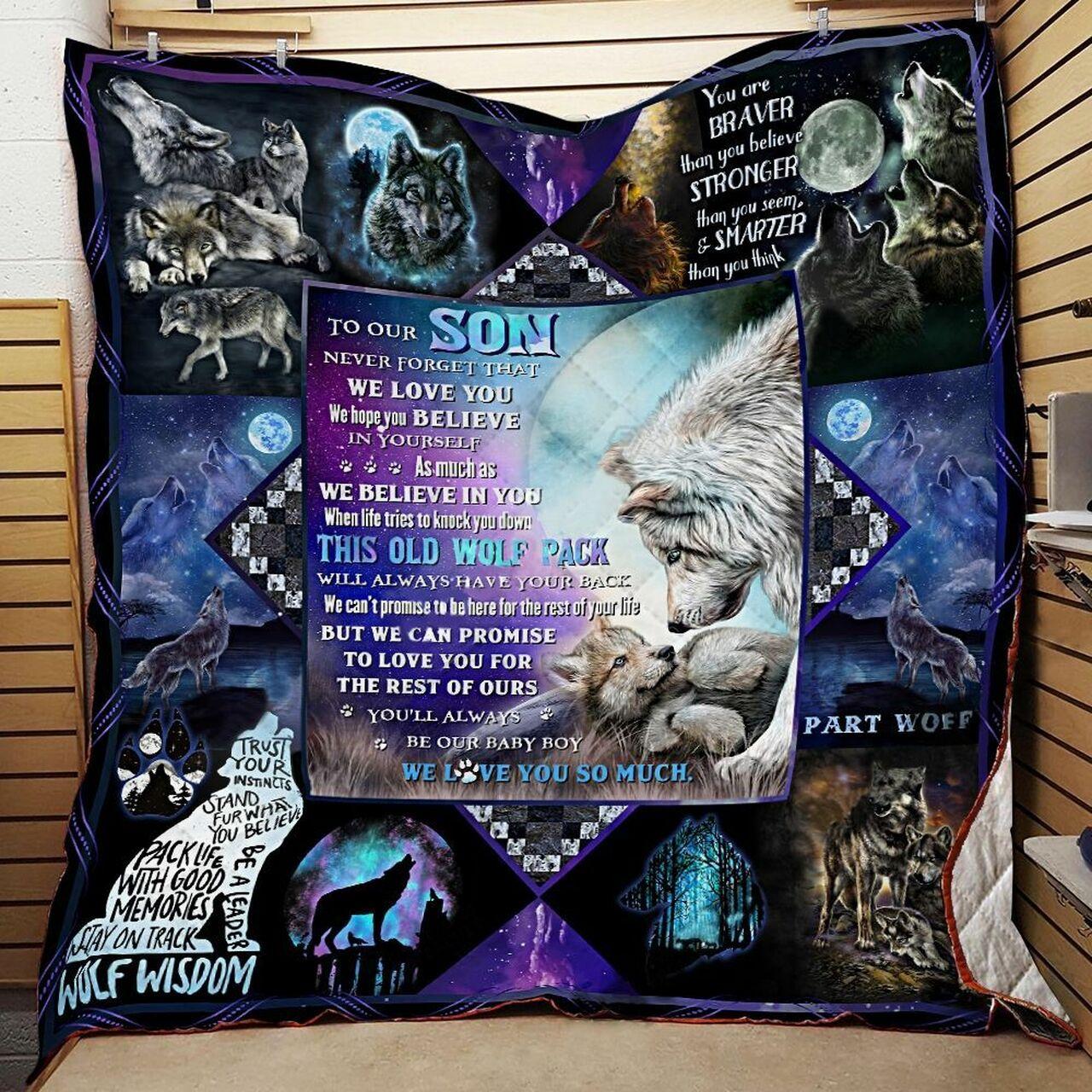 onalized Wolf To Oon Quilt Blanket You Will Al Be Our Baby Boy Greattomized Blanket G For Birthday C Thgiving