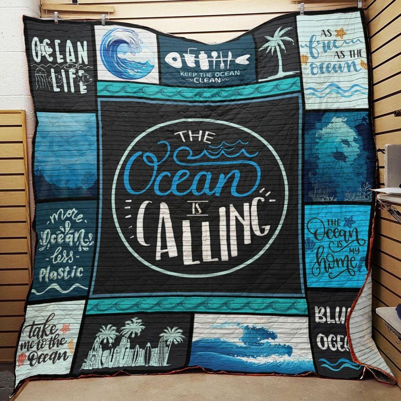 The Ocea Calling Quilt Blanket Greattomized Blanket G For Birthday C Thgiving