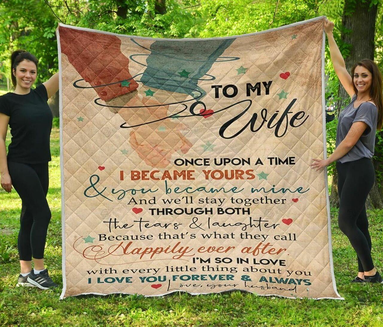 onalized To My Wife Fromband Once Upon A Time Quilt Blanket Greattomized G For Birthday C Thgiving Wedding Valent Day