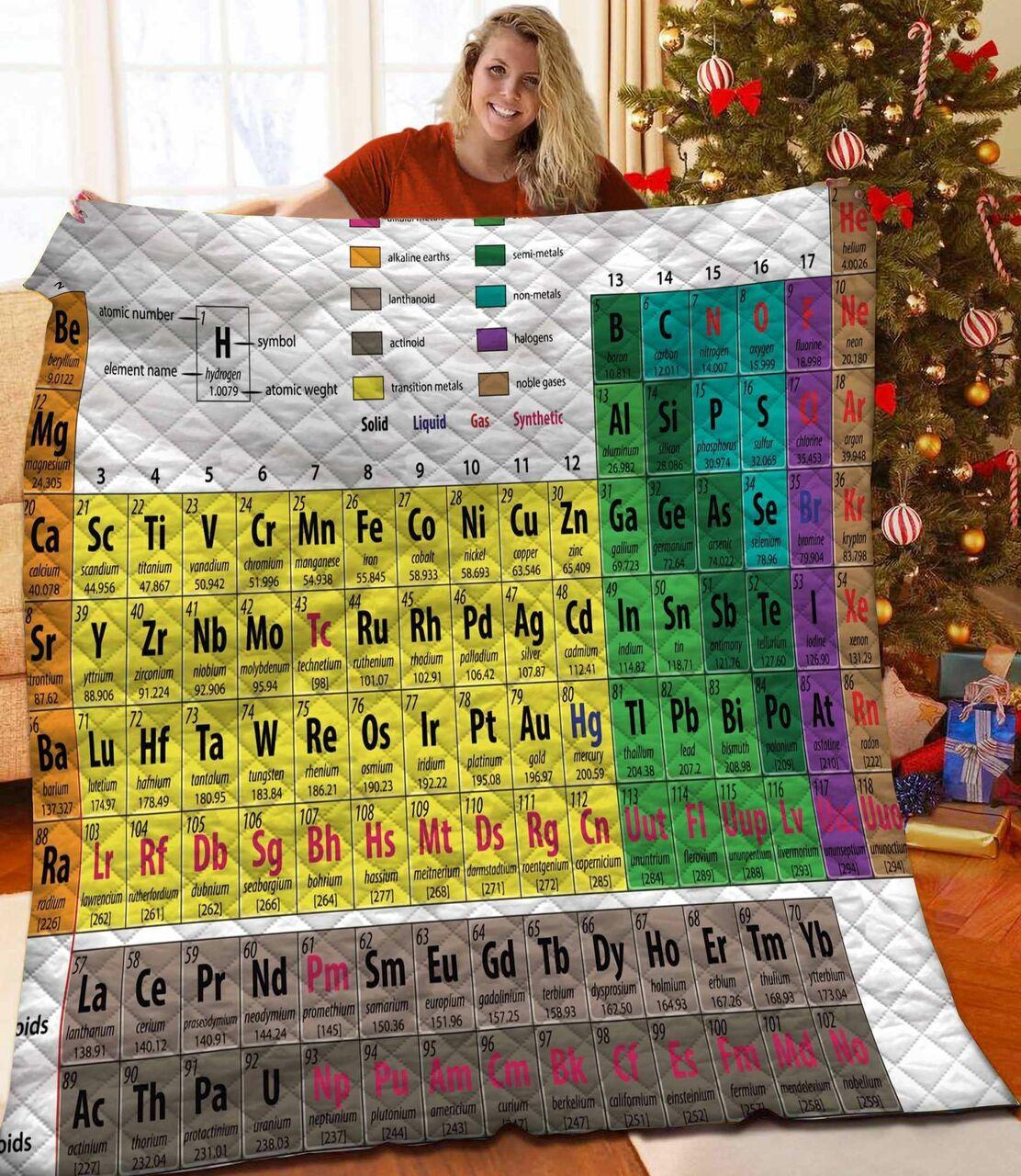Periodic Table Cla05122180Q Quilt Blanket