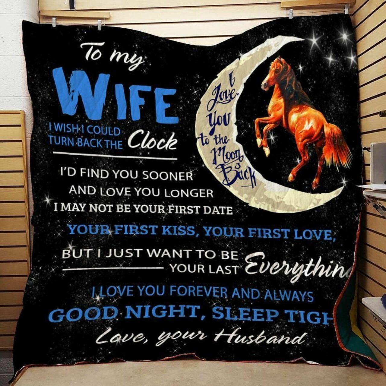 onalized e To My Wife Fromband Ih I Could Turn Back The Clock Quilt Blanket Greattomized G For Birthday C Thgiving Wedding Valent Day