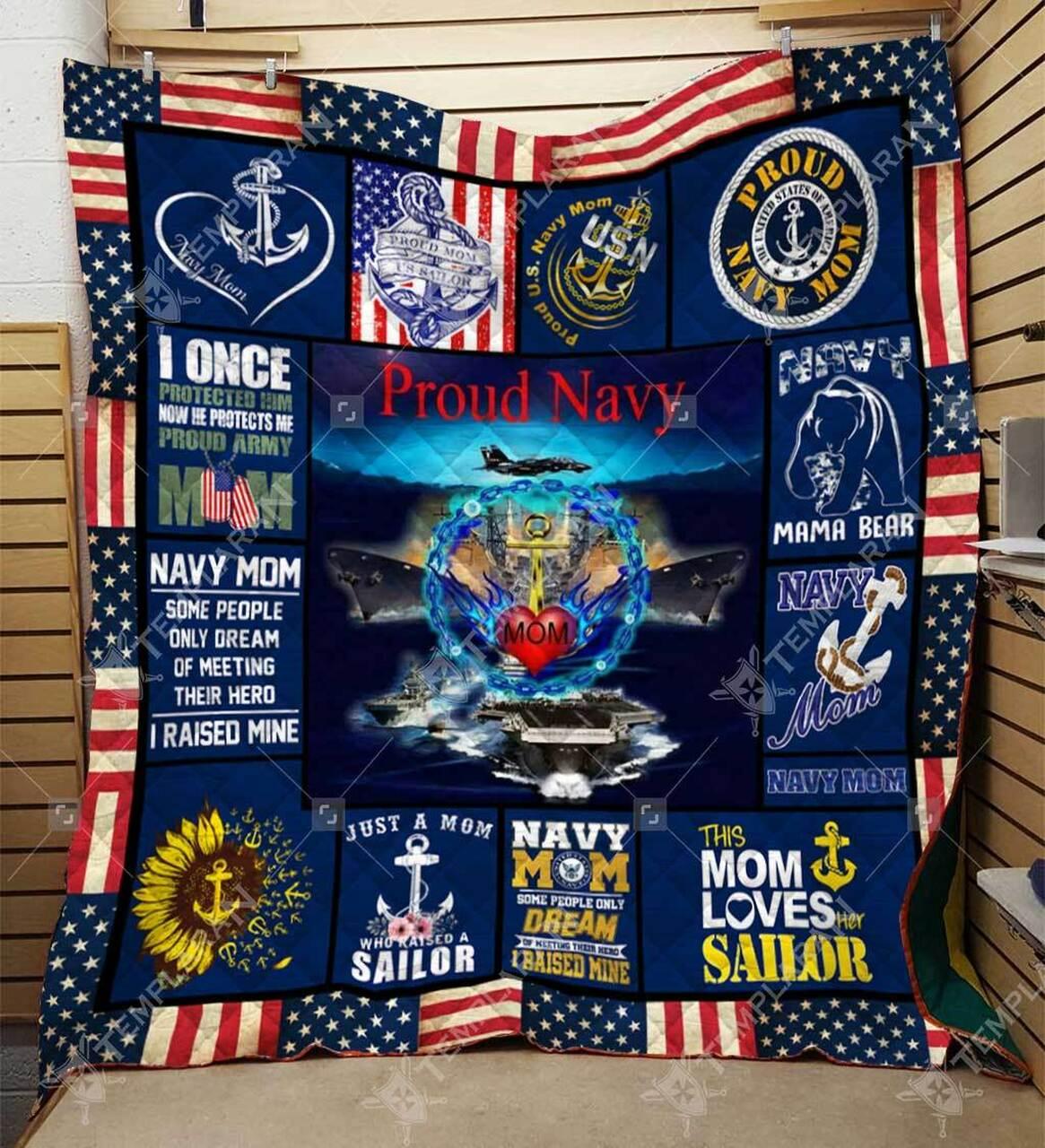 Navy Mom Blanket Htt-Qvk00037 Quilt