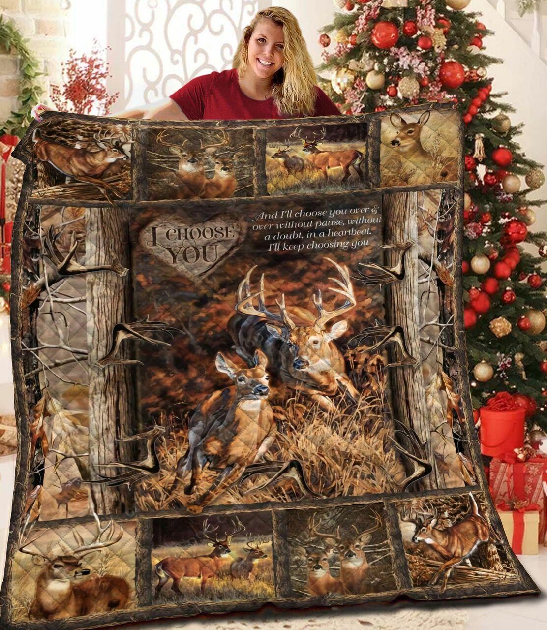 Deer I Ce You Quilt Blanket Greattomized Blanket G For Birthday C Thgiving
