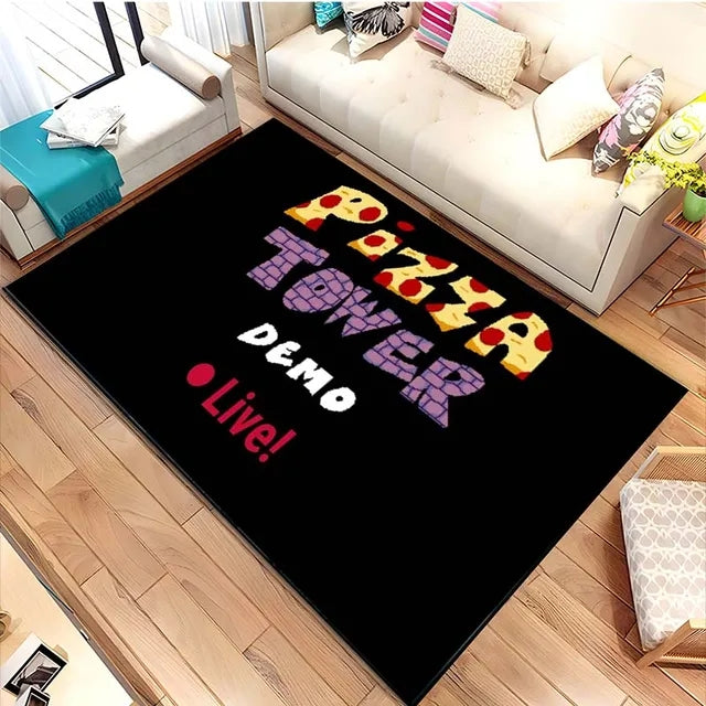 Pizza Tower Graphic Carpet Living Room Bedroom Sofa Rug Door Mat Kitchen Bathroom Mats For Kids