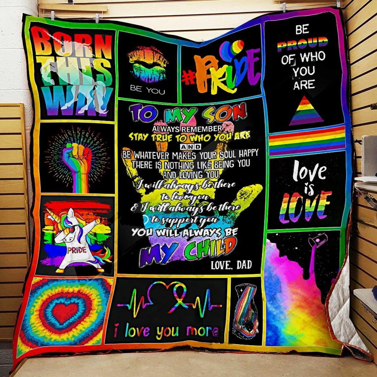 onalized Lgbt To on From Dad I Love You More Quilt Blanket Greattomized G For Birthday C Thgiving