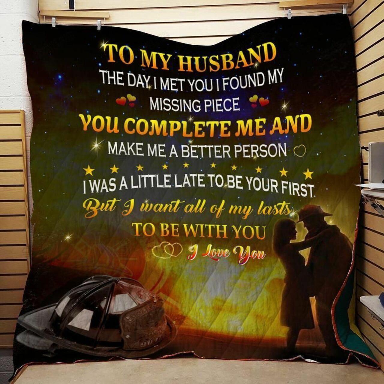 onalized Firefighter To Myband From Wife I Found Mysing Piece Quilt Blanket Greattomized G For Birthday C Thgiving Wedding Valent Day