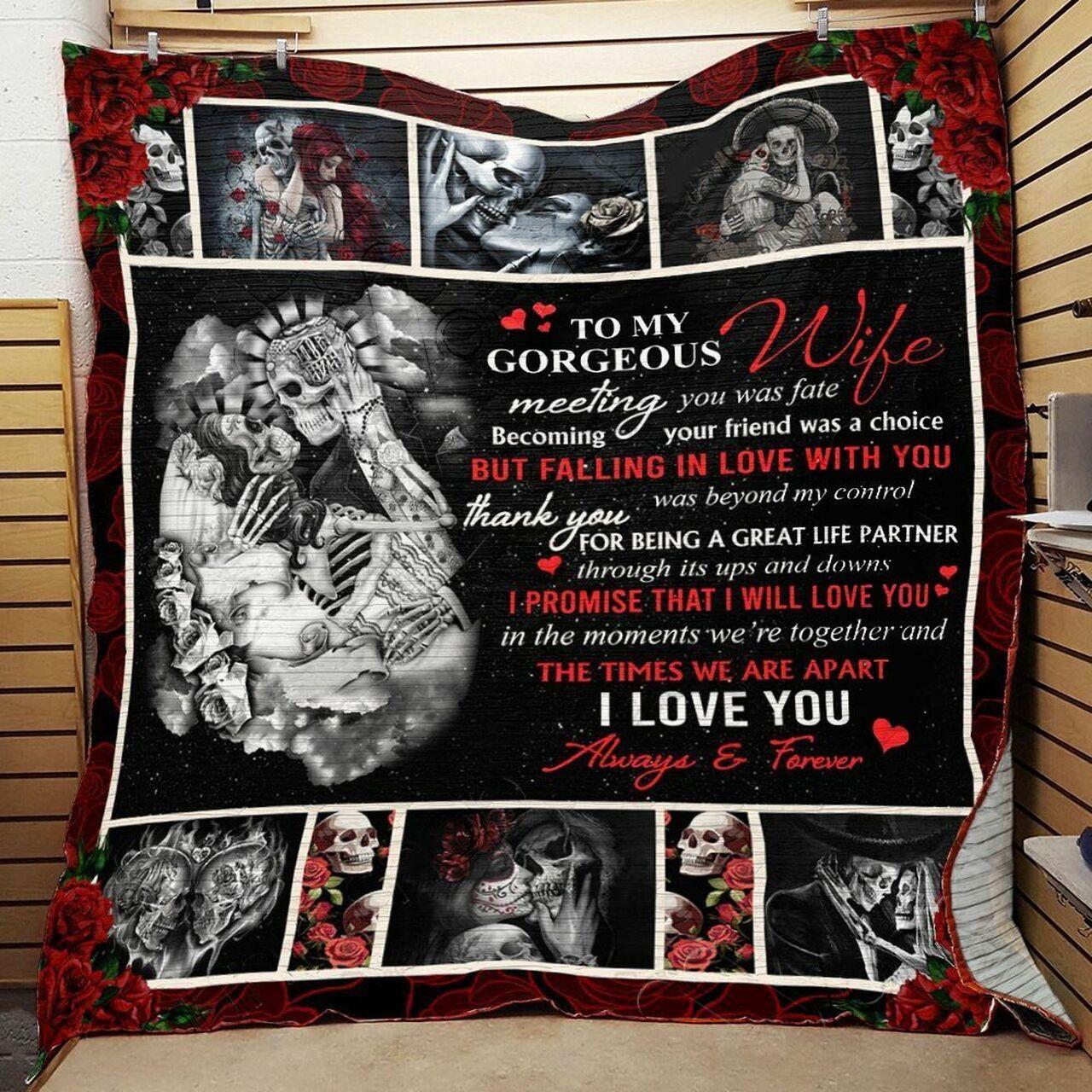 onalizkull To My Wife Fromband I Love You Al And Forever Quilt Blanket Greattomized G For Birthday C Thgiving Wedding Valent Day