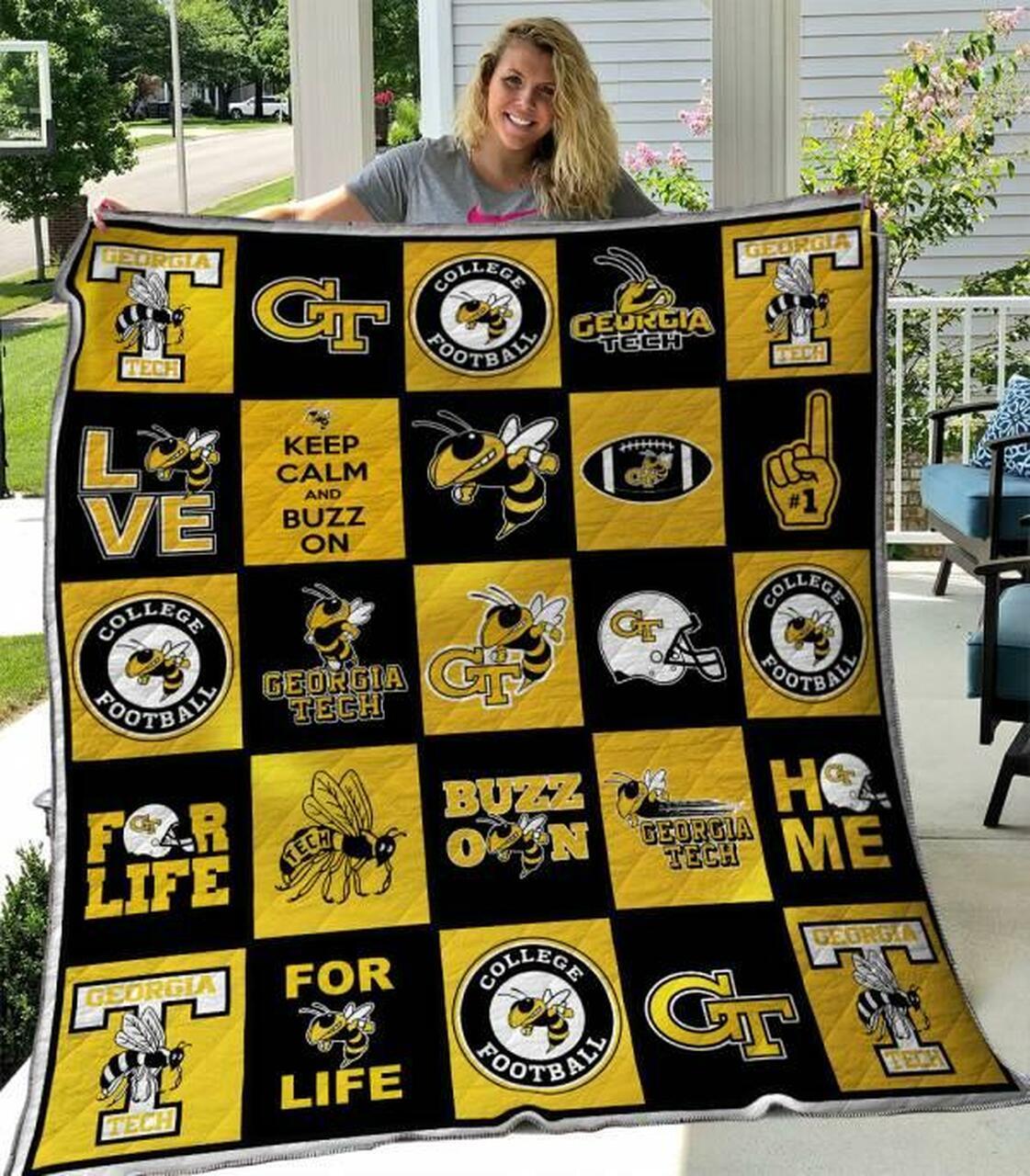 Georgia Tech Yellow Jac Quilt Blanket B060624 Quilt