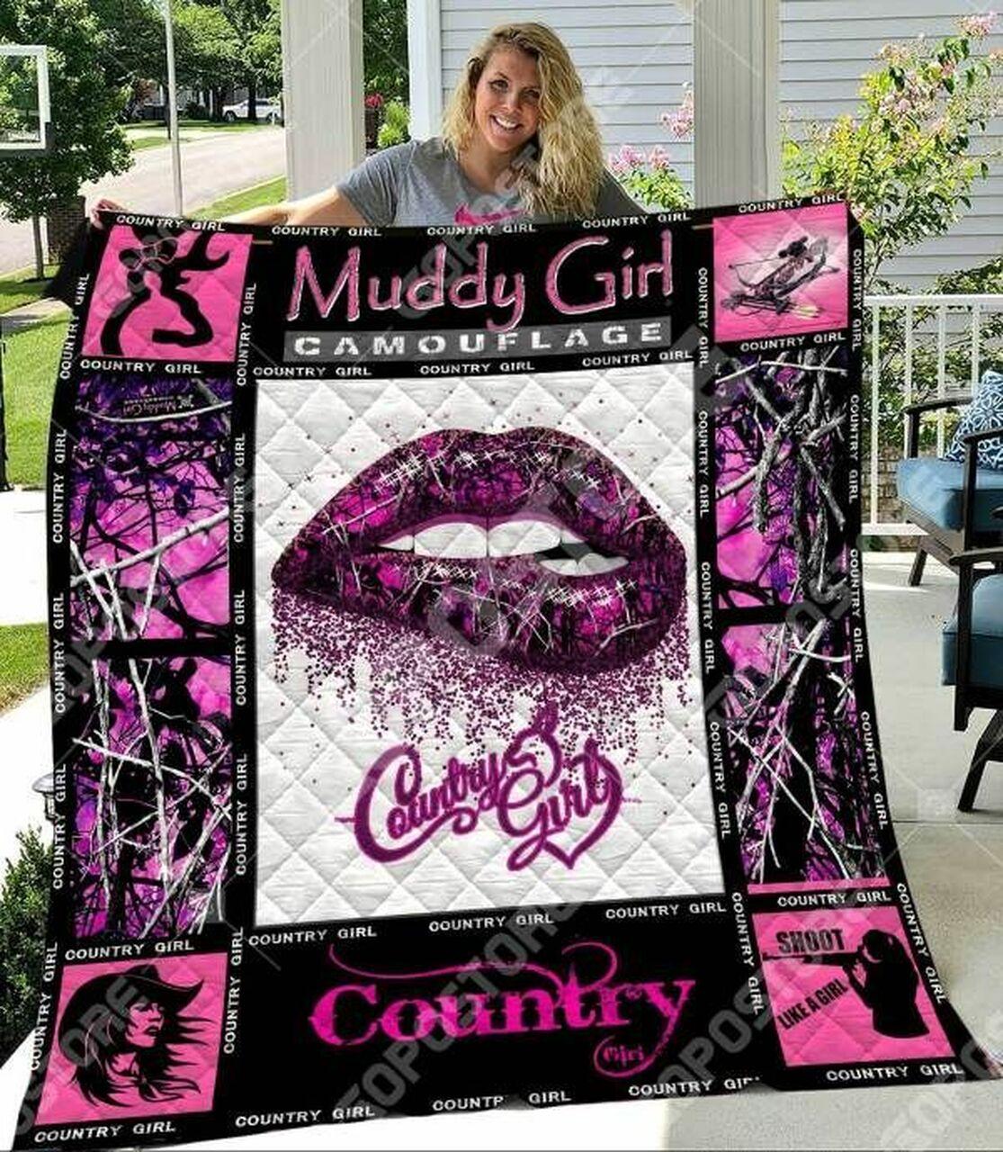 Muddy Country Girl Cl16110259Mdq Quilt Blanket