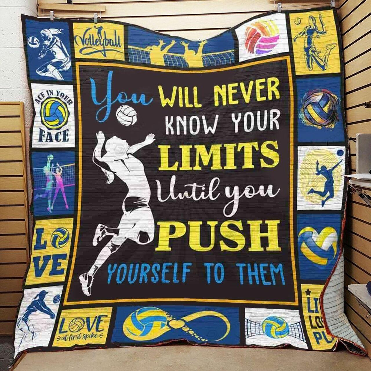 Volleyball You Will Never Know Your Li Until Youh Yelf To Them Quilt Blanket Greattomized Blanket G For Birthday C Thgiving